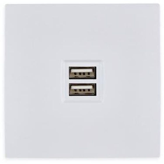 Prise de chargeur double port USB A+A Karo blanc satin