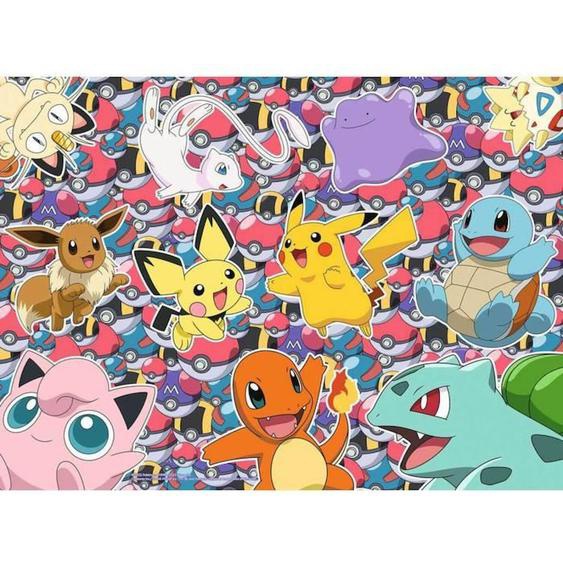 Puzzle 100 Pièces Xxl : Pokémon : Prêt Pour La Bataille ! Coloris Unique Blanc