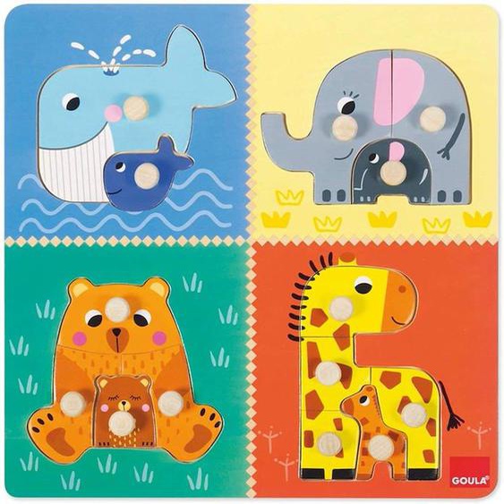 Puzzle Animaux Mamás Y Bebés Diset - Pour Bébé De 2 Ans Et Plus - Moins De 100 Pièces - Multicolore Orange