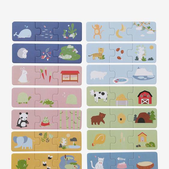 Puzzle dassociation trio - Les animaux multicolore