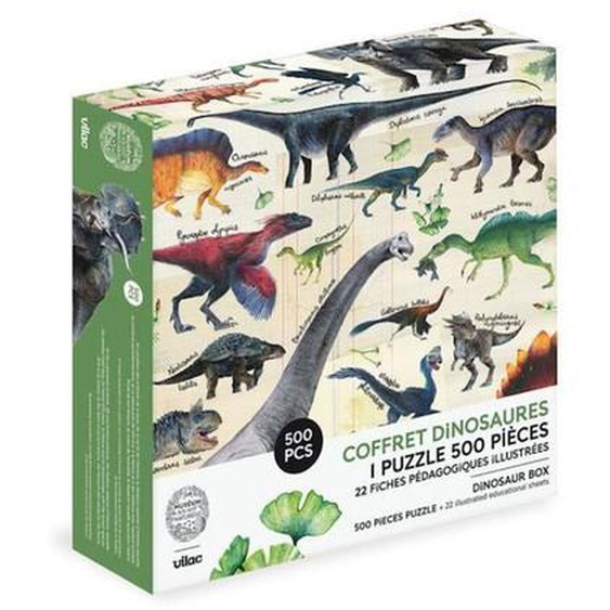 Puzzle - Dinosaures 500 Pièces Museum - Vilac - Animaux - Intérieur - Enfant Multicolore