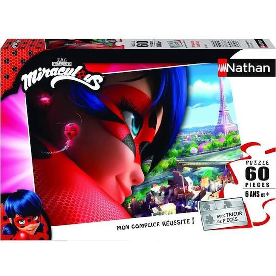 Puzzle Enfant - Nathan - Miraculous Ladybug - 60 Pièces - Ravensburger Multicolore