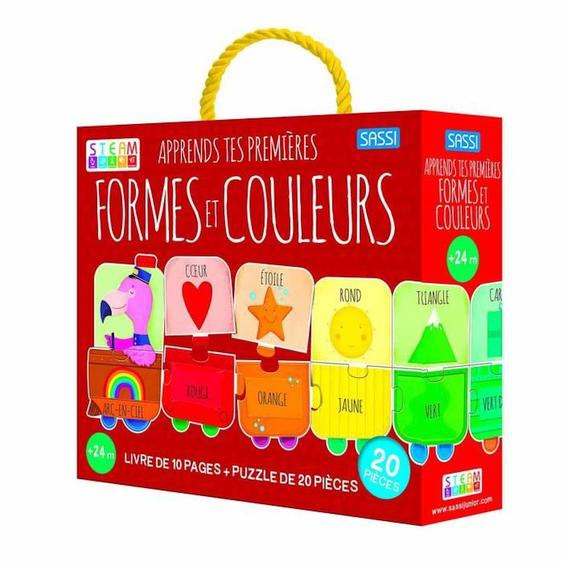 Puzzle & Livre Apprends Tes Premières Formes Et Couleurs - Sassi Junior - Multicolore Blanc