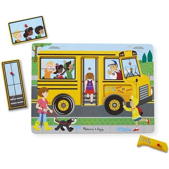 Puzzle Sonore The Wheels On The Bus 6 Pièces - Melissa & Doug - Jeux/jouets - Scène De Vie - Mixte Jaune