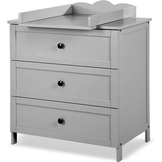 RADEK III Commode à langer avec 3 tiroirs Gris