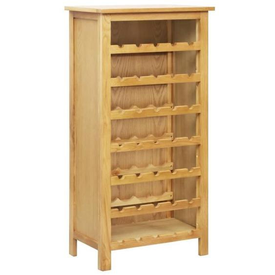 Range bouteille - VIDAXL - Bois de chêne solide - 56x32x110 cm - 35 bouteilles