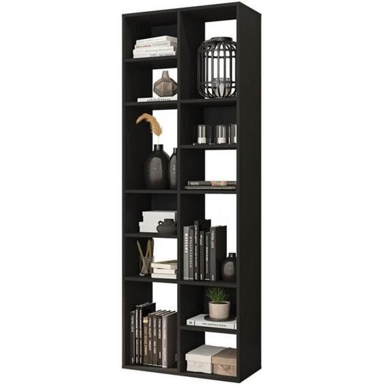 Rayonnage Hauteur 176 cm 12 Niches Noir - L 67.9 x l 29.8 x H 176.4 cm