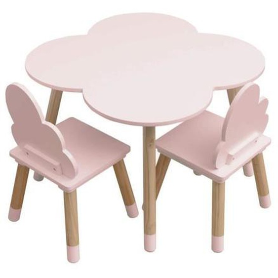 Rebecca Mobili Ensemble Table et 2 Chaises pour Enfants en MDF Pin Rose pour Chambre dEnfant