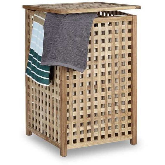 Relaxdays Lave-linge collection Noyer panier a linge 10020150_0