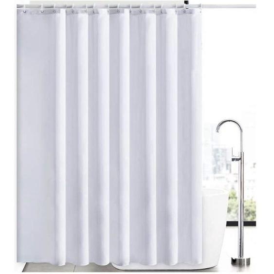 Rideau de Douche Couleur Unie - Imperméable - 180 × 180 cm Blanc