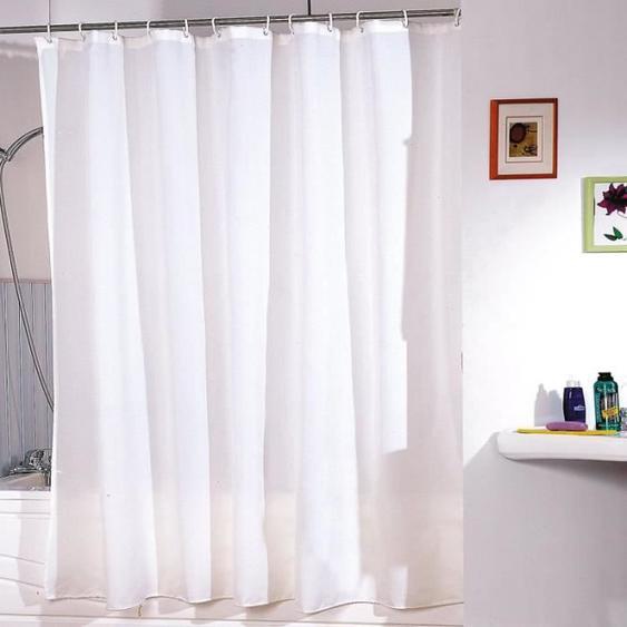 Rideau de douche en polyester blanc - MSV - 180x200cm - Antibactérien - Anti-moisissures