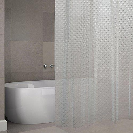 Rideau de douche - MSV - Premium Bombay - Polyester EVA - Blanc - 180x200cm