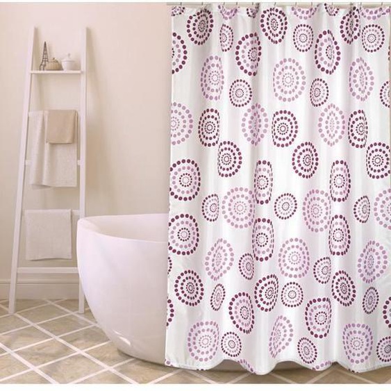 Rideau de douche - MSV - Premium Dots Violet - Polyester - 180x200cm - Anti-moisissure