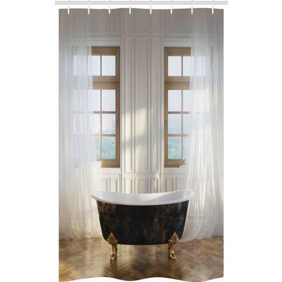 Rideau de Douche Stalle - ABAKUHAUS - Antique - Brun pâle blanc - 120cm x 180cm