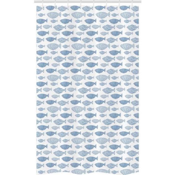 Rideau de Douche Stalle Abakuhaus - Motif Poisson - 120cm x 180cm - Ardoise pâle blanche