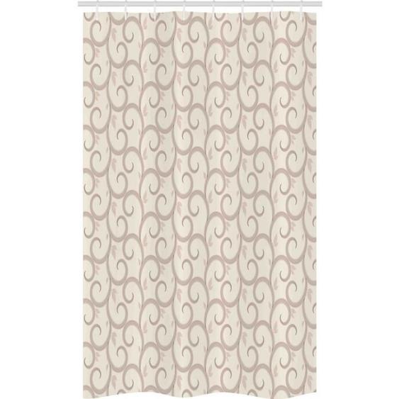 Rideau de Douche Stalle - ABAKUHAUS - Swirling Feuilles motifs - Baroque Floral Design - 120cm x 180cm - Beige