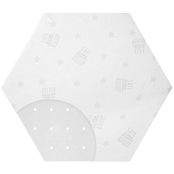 Roba air Matelas Parc Bébé safe Asleep® Hexagonal - 112 X 97 Cm - Avec Housse Jacquard Blanc