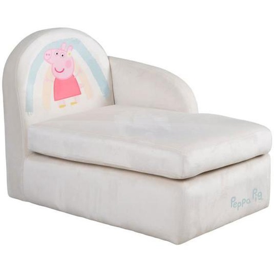 ROBA Canapé Bébé en Velours Peppa Pig - Assise Confortable avec Accoudoir Latéral et Dossier - Beige / Motif Truie