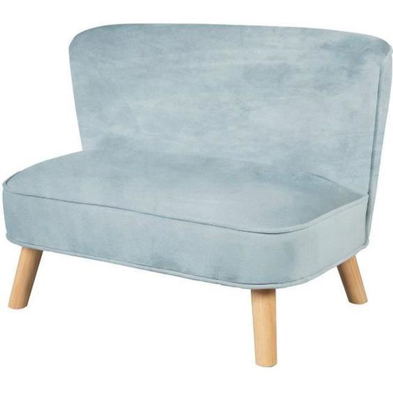 ROBA Canapé Enfant en Velours Lil Sofa - Style Scandinave - Pieds en Bois Massif - Bleu clair