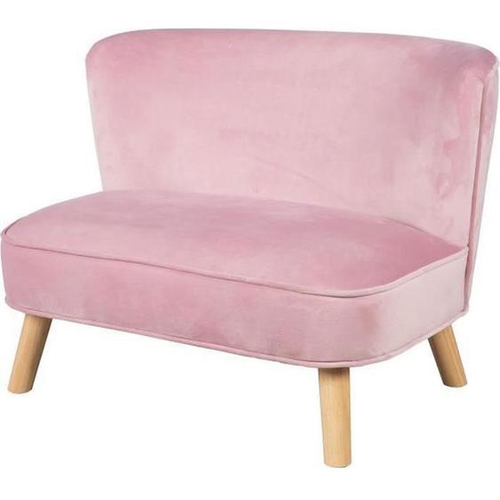 ROBA Canapé Enfant en Velours Lil Sofa - Style Scandinave - Pieds en Bois Massif - Rose