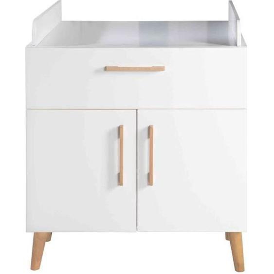 ROBA Commode à Langer Mick à Plan Amovible - Style Scandinave - Blanc