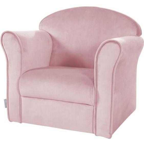 ROBA Fauteuil Bébé en Velours Lil Sofa - Fauteuil Club pour Enfant - Assise Confortable - avec Accoudoirs - Rose