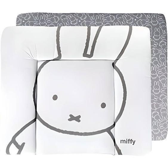 Roba Matelas À Langer Doux Miffy® - 85x75 Cm - Revêtu De Pu - Nettoyable - Blanc / Gris Blanc