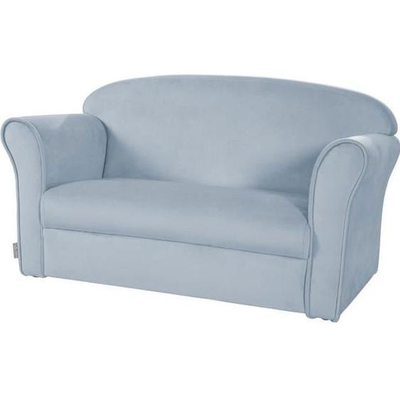 ROBA Mini Canapé Enfant en Velours Lil Sofa - Dossier Confortable avec Accoudoirs - Bleu Clair