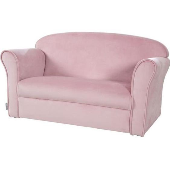 ROBA Mini Canapé Enfant en Velours Lil Sofa - Dossier Confortable avec Accoudoirs - Rose