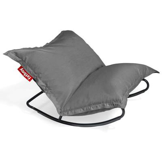 Rock N Roll + Original Outdoor Pouf - Rock Grey - noir