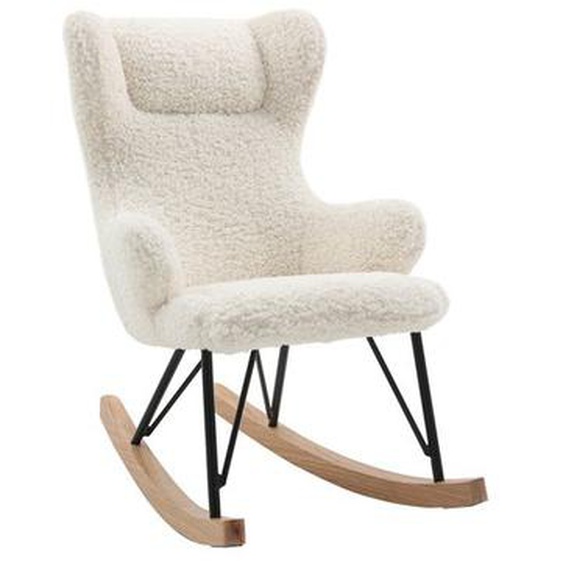 Rocking chair enfant effet peau de mouton SHAUN - MILIBOO - Blanc - Contemporain - Design