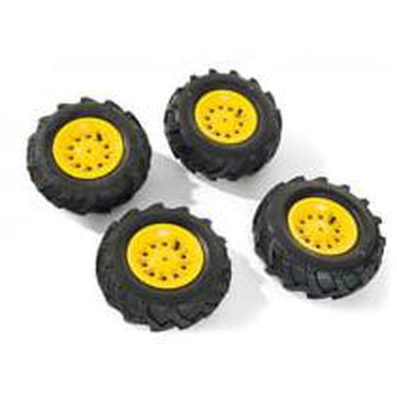 Rolly Toys Trac Air Tyres 4 Pneus de Tracteur Noir et Jaune