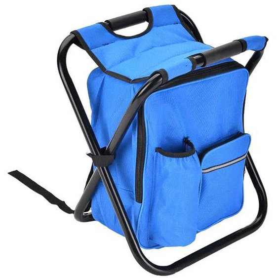 Sac À Dos De Pêche 2 En 1,Chaise Pliante,Résistante À Lusure,Pratique Pour La Chasse En Plein Air,Équipement Descalade - Type Blue