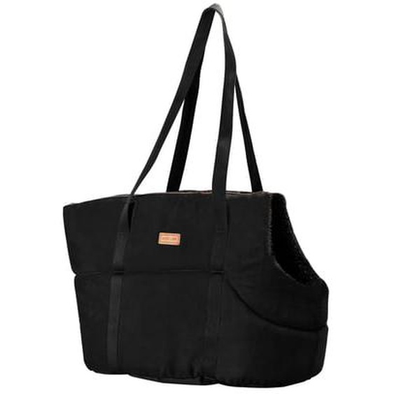 Sac de transport pour chien et chat BASIC LINE suédine noir 53 x 28 x 17 cm