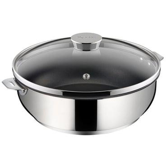 Sauteuse sans manche avec couvercle SALVASPAZIO+ en inox Ø28 cm