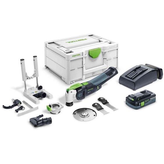 Scie oscillante 18V OSC 18 HPC 4 EI-Set + batterie 4 Ah + chargeur + Systainer + accessoires - FESTOOL - 576593