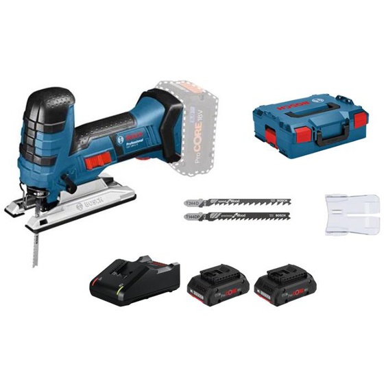 Scie sauteuse 18V GST 18 V-LI S + 2 batteries Procore 4 Ah + chargeur + coffret L-Boxx - BOSCH - 06015A510Q