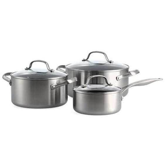 Série de 3 pièces Geneva : Casserole 16 cm + Faitout 20 et 24cm