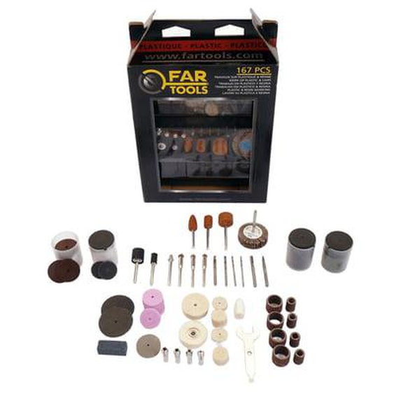 Set 167 accessoires de mini meuleuse pour le plastique - FARTOOLS - 115844