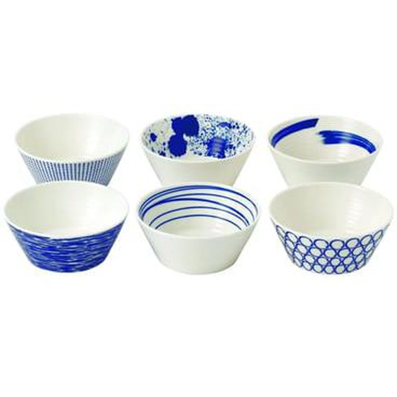 Set 6 bols tapas Pacific blanc et bleu Ø11 cm