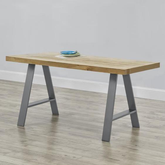 Set de 2 Pieds de Table Eschau en Forme A Métal Gris Acier 70 x 10 x 72 cm