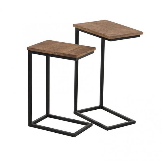 Set de 2 tables gigognes USTI Métal / Bois naturel