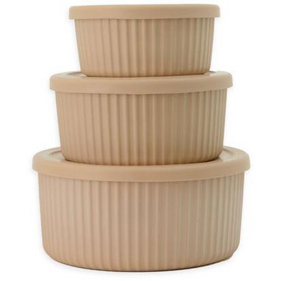 Set de 3 boites de conservation en PLA beige