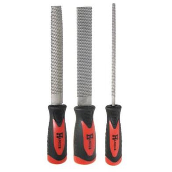 Set de 3 râpes à bois emmanchées grosses piqures 200 mm  - 110391