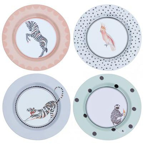 Set de 4 Assiettes en mélamine 26 cm