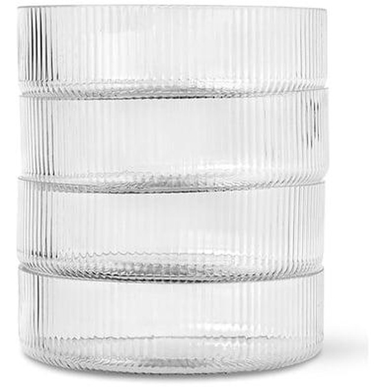 Set de 4 bols de service Ripple - clear