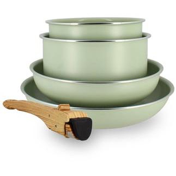 Set de 5 pieces cuisson en aluminium recycle celadon