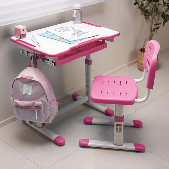 Set de bureau et chaise pour enfant Sala rose blanc