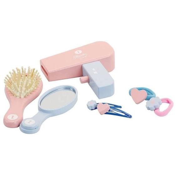 Set De Coiffure Pour Poupée - Petitcollin - Accessoires En Bois - Rose - A Partir De 3 Ans Rose