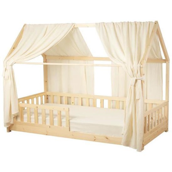 Set de Double Ciel de Lit Cabane en gaze de coton DUO Écru 130x420 cm